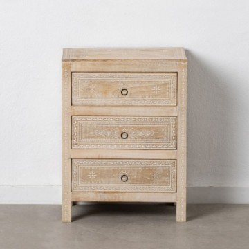Bigbuy Home Naktsskapītis 45,5 x 30 x 61,5 cm Balts Mango koks