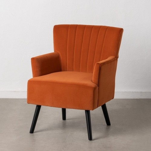 Bigbuy Home atzveltnes krēsls 63 x 50 x 83 cm Sintētiska Auduma Koks Oranžs image 1