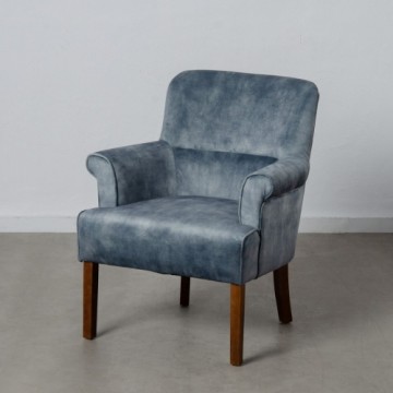 Bigbuy Home atzveltnes krēsls 77 x 64 x 88 cm Sintētiska Auduma Koks Gaiši Zils