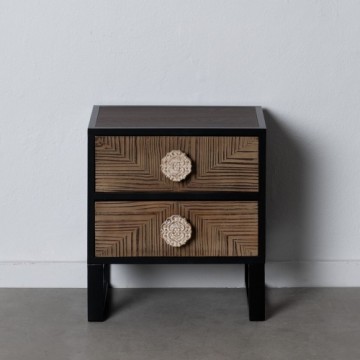 Bigbuy Home Naktsskapītis BROWNIE 45 x 33 x 50,5 cm Tumši brūns Egles koksne Koks MDF