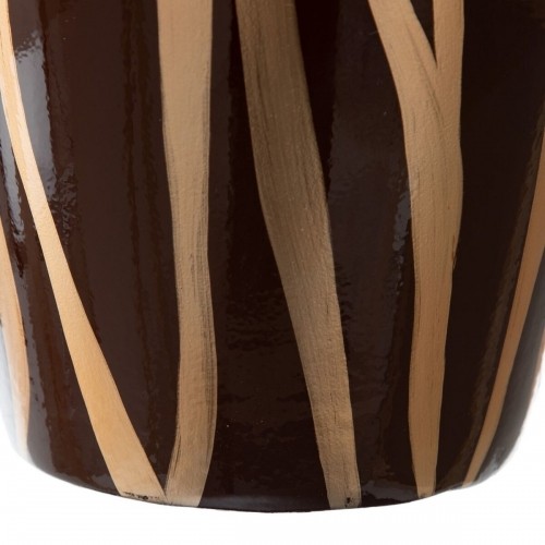 Bigbuy Home Vāze 21 x 21 x 58,5 cm Zebra Keramika Bronza Brūns image 2