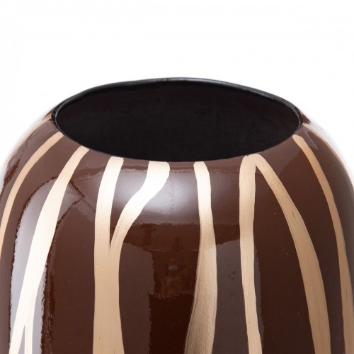 Bigbuy Home Vāze 21 x 21 x 58,5 cm Zebra Keramika Bronza Brūns image 4