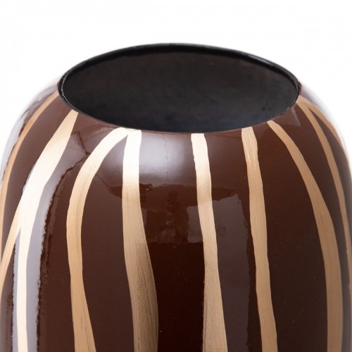 Bigbuy Home Vāze Zebra Keramika Bronza Brūns 18 x 18 x 48 cm image 4