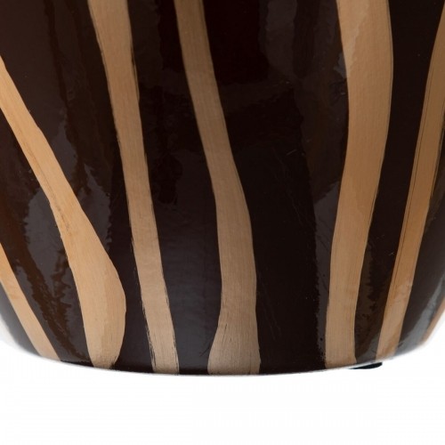 Bigbuy Home Vāze 21,5 x 21,5 x 36 cm Zebra Keramika Bronza Brūns image 2