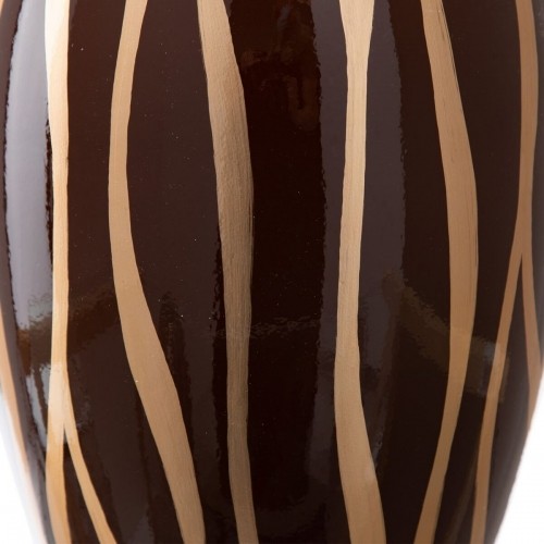 Bigbuy Home Vāze 21,5 x 21,5 x 36 cm Zebra Keramika Bronza Brūns image 3