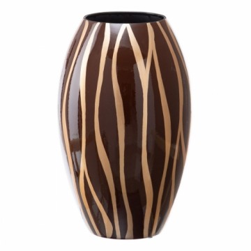 Bigbuy Home Vāze 21,5 x 21,5 x 36 cm Zebra Keramika Bronza Brūns