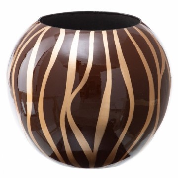 Bigbuy Home Vāze 27 x 27 x 23 cm Zebra Keramika Bronza Brūns
