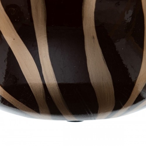Bigbuy Home Vāze 24,5 x 24,5 x 20 cm Zebra Keramika Bronza Brūns image 2