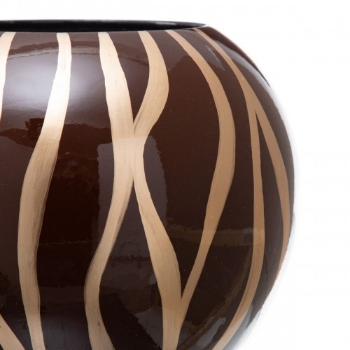 Bigbuy Home Vāze 24,5 x 24,5 x 20 cm Zebra Keramika Bronza Brūns image 3