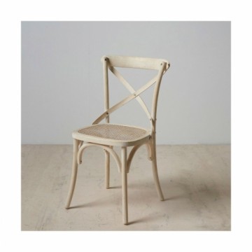Bigbuy Home ēdamistabas krēsls 45 x 42 x 87 cm Koks Balts Rotangpalma