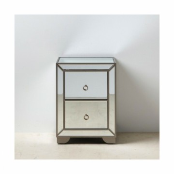 Bigbuy Home Naktsskapītis BRIGHT 50 x 40 x 68 cm spogulis Stikls DMF