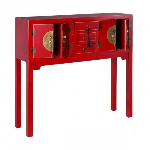 Bigbuy Home Мебель для прихожей ORIENTE 95 x 26 x 90 cm Красный Деревянный image 1