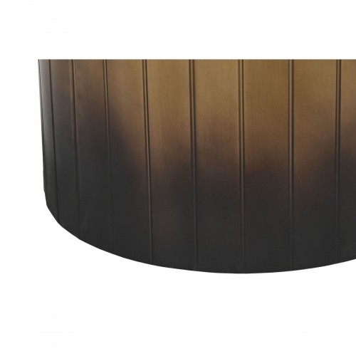 Набор из двух столиков DKD Home Decor 51 x 51 x 55 cm Стеклянный Чёрный Позолоченный Металл image 2