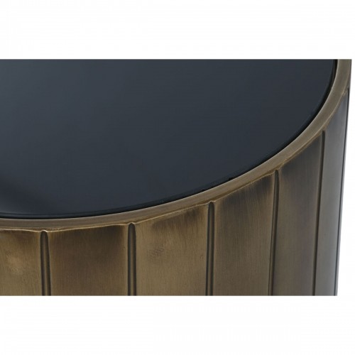 Набор из двух столиков DKD Home Decor 51 x 51 x 55 cm Стеклянный Чёрный Позолоченный Металл image 3