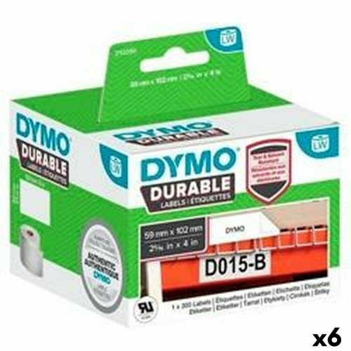 Рулон этикеток Dymo Durable 102 x 59 mm Чёрный Белый (6 штук) image 1