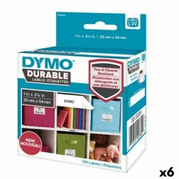 Sarakstu Birkas Dymo Durable 25 x 54 mm Balts (6 gb.)