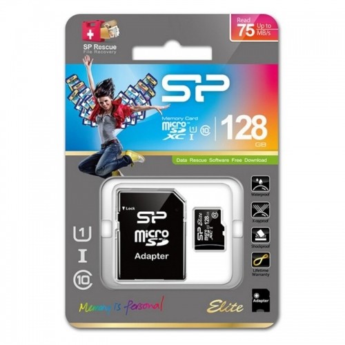 Mikro SD Atmiņas karte ar Adapteri Silicon Power SP128GBSTXBU1V10SP UHS-I GB Class 10 128 GB image 1
