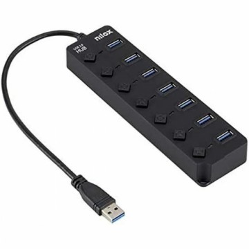 USB Centrmezgls Nilox NXHUB-06 Melns