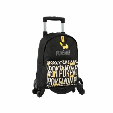 Pokemon Школьный рюкзак с колесиками Pokémon Pikachu Чёрный