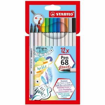 Набор маркеров Stabilo Pen 68 Brush 12 Предметы Разноцветный