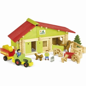 Rotaļu figūras Jeujura Wooden Farm Playset 140 Daudzums