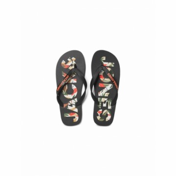 Pludmales sandales vīriešiem Jack & Jones FWLOGO PALM PRINT 12230642 Melns
