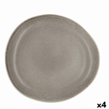 Плоская тарелка Bidasoa Gio Неправильный Керамика Серый 26,5 cm (4 штук)