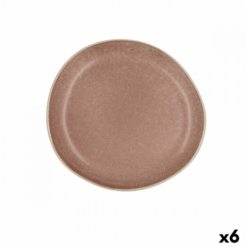 Плоская тарелка Bidasoa Gio Неправильный 20 cm Керамика Коричневый (6 штук) image 1