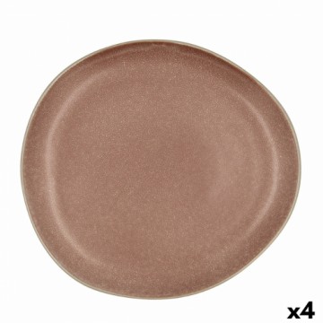 Плоская тарелка Bidasoa Gio Неправильный Керамика Коричневый 26,5 cm (4 штук)