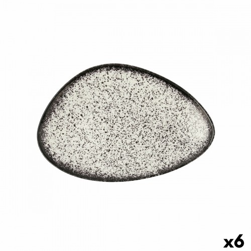 Плоская тарелка Ariane Rock Trijstūra motīvi Keramika Melns Ø 29 cm (6 gb.) image 1