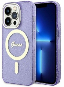 Guess  
       Apple  
       iPhone 14 Pro Max 6.7 hardcase Glitter Gold MagSafe 
     Purple