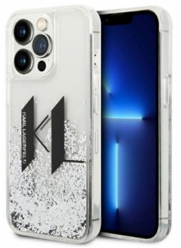 Karl Lagerfeld  
       Apple  
       iPhone 14 Pro 6.1 hardcase Liquid Glitter Big KL 
     Transparent Silver