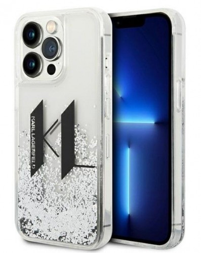 Karl Lagerfeld  
       Apple  
       iPhone 14 Pro Max 6.7 hardcase Liquid Glitter Big KL 
     Transparent Silver image 1