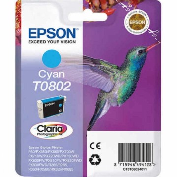 Oriģinālais Tintes Kārtridžs Epson T0802 Ciānkrāsa