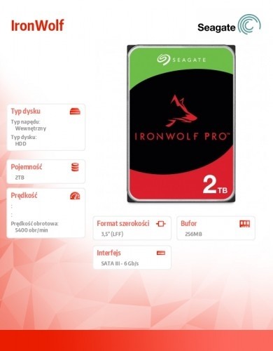 Seagate HDD IronWolf 2TB 3,5 256MB ST2000VN003 image 5