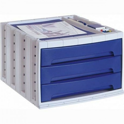 Модульный шкаф для документов Archivo 2000 34 x 30,5 x 21,5 cm Серый Синий полистирол image 1
