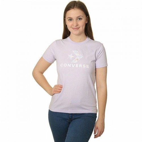 Sieviešu Krekls ar Īsām Piedurknēm Converse Seasonal Star Chevron Lavanda image 1