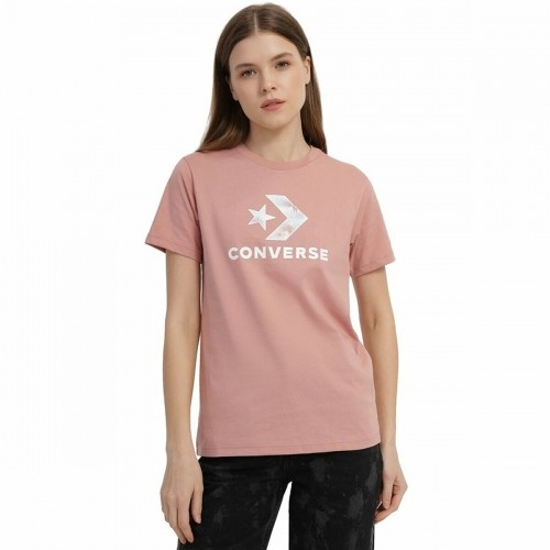 Sieviešu Krekls ar Īsām Piedurknēm Converse Seasonal Star Chevron Rozā image 1