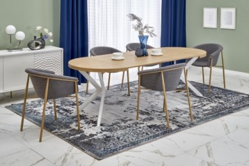 Halmar PERONI extension table, gold oak / white