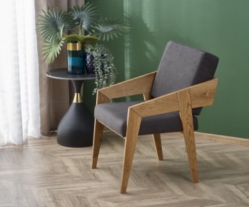 Halmar FREEDOM chair, natural oak / grey