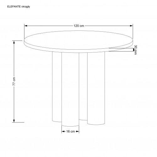 Halmar ELEFANTE ROUND table, natural oak image 5