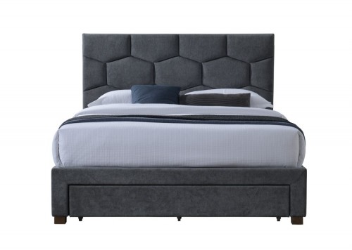 Halmar HARRIET 160 bed with drawers, grey velvet image 2