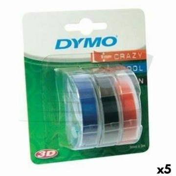 Ламинированная лента для фломастеров Dymo 9 mm x 3 m Красный Чёрный Синий (5 штук)