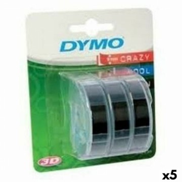 Laminēta lente iekārtu marķēšanai Dymo 84773 9 mm x 3 m Melns Balts (5 gb.)