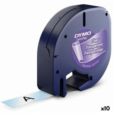Ламинированная лента для фломастеров Dymo 12267 12 mm x 4 m Прозрачный Пластик Чёрный (10 штук)