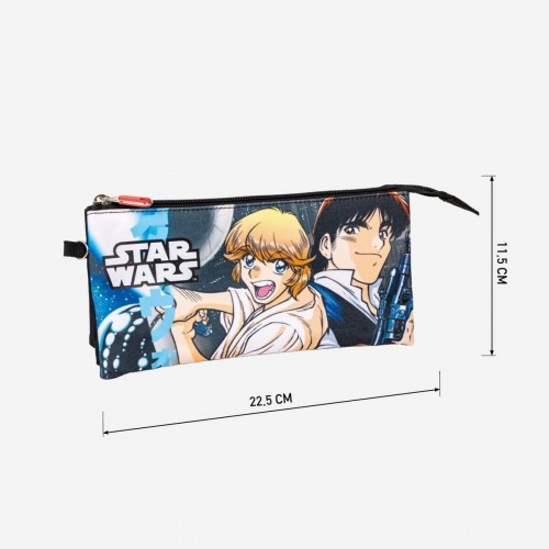 Trīsvietīgs futrālis Star Wars 22,5 x 2 x 11,5 cm Melns image 4