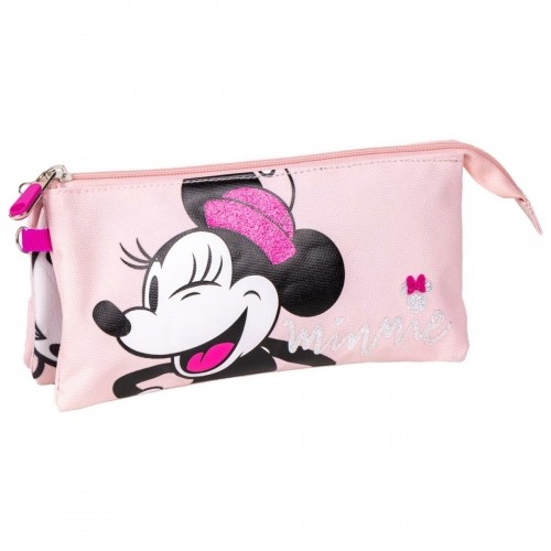 Trīsvietīgs futrālis Minnie Mouse 22,5 x 2 x 11,5 cm Rozā image 1