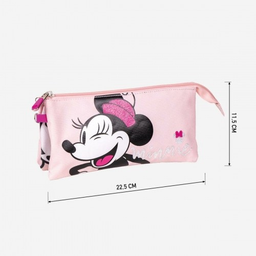 Trīsvietīgs futrālis Minnie Mouse 22,5 x 2 x 11,5 cm Rozā image 4