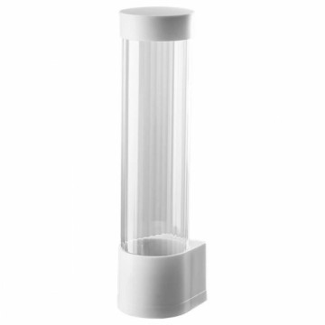 Bigbuy Home Cup Dispenser Balts Ø 6-9 cm Caurspīdīgs Plastmasa
