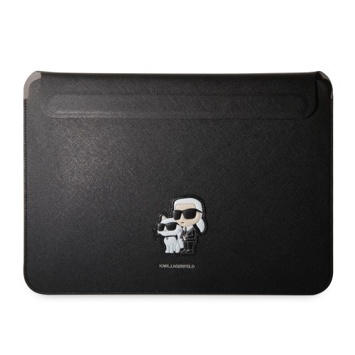 Karl Lagerfeld Saffiano Karl and Choupette NFT Computer Sleeve 13|14" Black image 1